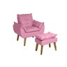 Poltrona Decorativa Opala e Puff Suede Rose Su Decor - 1