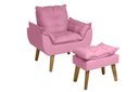 Ver imagem 1 de Poltrona Decorativa Opala e Puff Suede Rose Su Decor