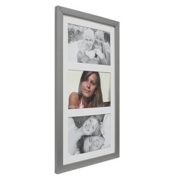 Painel Insta Para 3 Fotos Com Paspatur 18X38Cm Prata - 2