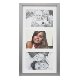 Painel Insta Para 3 Fotos Com Paspatur 18X38Cm Prata - 1