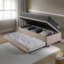 Ver imagem 3 de Bicama Box Baú Solteirão com Colchão Adapto Molas Ensacadas Ecoflex Suede Bege 96x203