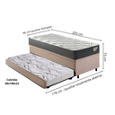Ver imagem 2 de Bicama Box Baú Solteirão com Colchão Adapto Molas Ensacadas Ecoflex Suede Bege 96x203
