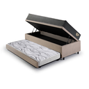 Ver imagem 4 de Bicama Box Baú Solteirão com Colchão Adapto Molas Ensacadas Ecoflex Suede Bege 96x203