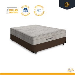 Cama Box Casal + Colchão de Molas Ensacadas Ortobom Airtech Springpocket 138cm - 2