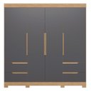 Ver imagem 6 de Guarda Roupa Casal 212cm 4 Portas Vivacce Freijó/Titanium - Albatroz