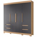 Ver imagem 2 de Guarda Roupa Casal 212cm 4 Portas Vivacce Freijó/Titanium - Albatroz