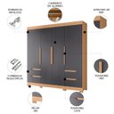 Ver imagem 3 de Guarda Roupa Casal 212cm 4 Portas Vivacce Freijó/Titanium - Albatroz