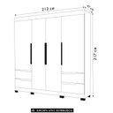 Ver imagem 4 de Guarda Roupa Casal 212cm 4 Portas Vivacce Freijó/Titanium - Albatroz