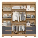 Ver imagem 5 de Guarda Roupa Casal 212cm 4 Portas Vivacce Freijó/Titanium - Albatroz