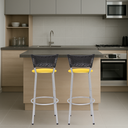 Ver imagem 6 de Kit 2 Banquetas Alta Banco para Balcão Junco Preto Àrea Gourmet Ilha Bancada bares Churrasqueira