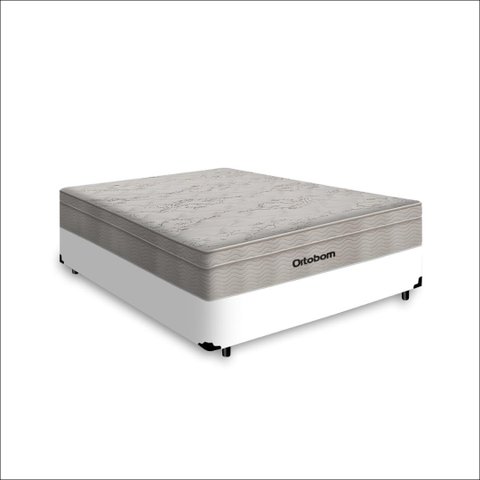 Cama Box Viúva + Colchão de Molas Ensacadas Ortobom Airtech Springpocket 128x188x65cm