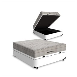 Cama Box Baú Viúva + Colchão de Molas Ensacadas Ortobom Airtech Springpocket 128x188x72cm - 1