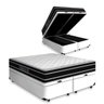 Cama Box Baú Queen + Colchão de Espuma D33 Castor Black White Double Face 158x198x69cm - 1