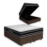 Cama Box Baú Queen + Colchão de Espuma D33 Castor Black White Double Face 158x198x69cm - 1