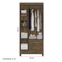 Ver imagem 2 de Guarda Roupa Lima Castanho Wood 3 Portas 2 Gavetas Moval