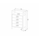 Ver imagem 3 de Gaveteiro com 4 Gavetas Multimóveis VCR25006 Branco/Nogal