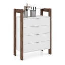 Ver imagem 1 de Gaveteiro com 4 Gavetas Multimóveis VCR25006 Branco/Nogal