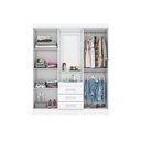 Ver imagem 4 de Guarda Roupa 4 Portas e 3 Gavetas C/ 1 Espelho Briz B24 Nature/cinza - Henn