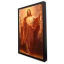 Ver imagem 5 de Quadro Decorativo Coração de Jesus em Moldura Caixa Tacolado Moldura Trad 1cm Madeira Escura sem Vid