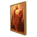 Ver imagem 3 de Quadro Decorativo Coração de Jesus em Moldura Caixa Tacolado Moldura Trad 1cm Madeira Escura sem Vid