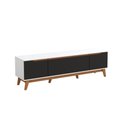Ver imagem 2 de Rack Kappesberg 3 Portas Branco/preto Fosco 180cm