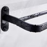Suporte Preto Fosco Porta Toalha Banho Duplo Toalheiro Parede 60cm - 6
