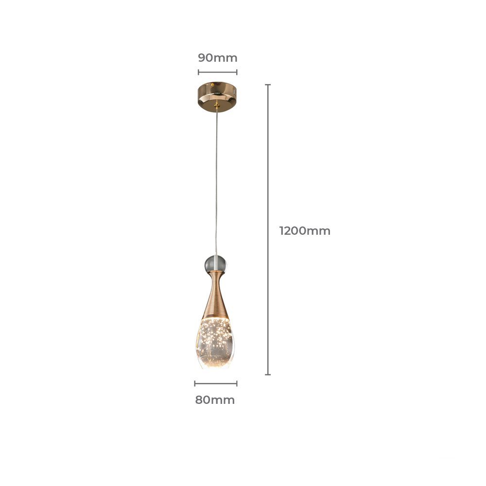 Luminária Pendente LED Moderna - 3X1 3W Dourado - 2