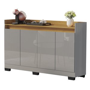 Buffet Real 4 Portas Ônix/Mel - Móveis Primus