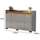 Ver imagem 3 de Buffet Real 4 Portas Ônix/Mel - Móveis Primus