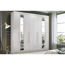 Ver imagem 1 de Guarda Roupa 8 Portas (2 C/ Espelho) e 4 Gavetas Master New 8.4 Branco - Santos Andirá