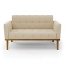 Ver imagem 3 de Sofá Namoradeira Base de Madeira Castanho Elisa Suede Bege D03 - D'Rossi
