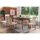 Ver imagem 1 de Mesa Sala Londrina 180 + 6 Cad Amsterdã Imbu/Creme Rufato