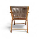 Ver imagem 3 de Cadeira em Madeira com Braço Assento de Couro Sintético Encosto de Corda Trançada Cor Mel Corano Tel