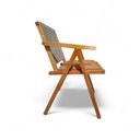 Ver imagem 2 de Cadeira em Madeira com Braço Assento de Couro Sintético Encosto de Corda Trançada Cor Mel Corano Tel