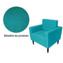 Ver imagem 2 de Kit 2 Poltronas Decorativa Leticia Slim Suede Azul Tifany Pés Madeira Mz Decor