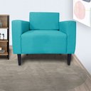 Ver imagem 3 de Kit 2 Poltronas Decorativa Leticia Slim Suede Azul Tifany Pés Madeira Mz Decor
