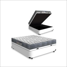 Cama Box Baú com Colchão de Espuma D33 Ortobom Iso 100 Viúva 128cm - 1 Cama Box Baú com Colchão de Espuma D33 Ortobom Iso 100 Viúva 128cm - 1