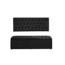 Ver imagem 1 de Kit Cabeceira e Calçadeira Imperatriz 120 cm Suede Preto