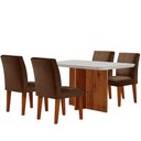 Ver imagem 7 de Mesa Olimpia 120 Mdf Vidro Canto Copo Com 4 Cadeiras