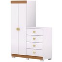 Ver imagem 2 de Cômoda para Quarto 2 Portas 4 Gavetas 120cm Tulsa V01 Branco Camarim - Lyam Decor