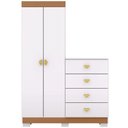 Ver imagem 5 de Cômoda para Quarto 2 Portas 4 Gavetas 120cm Tulsa V01 Branco Camarim - Lyam Decor