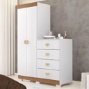 Ver imagem 1 de Cômoda para Quarto 2 Portas 4 Gavetas 120cm Tulsa V01 Branco Camarim - Lyam Decor