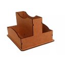 Ver imagem 1 de 5 Porta Guardanapo 2 Compartimentos Para Sache Mdf Cru