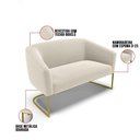 Ver imagem 3 de Sofá Namoradeira 2 Lugares Base Industrial Dourado Stella Bouclê D03 - D'Rossi Cor Bege