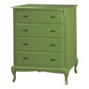 Ver imagem 1 de Cômoda Luiz Xv 4 Gavetas 1030 Laca Verde Musgo