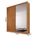 Ver imagem 2 de Guarda Roupa Casal Toledo Plus 2 Portas 1 com Espelho 3 Gavetas Cinamomo - Novo Horizonte