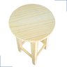 Banco Alto Redondo Banqueta Alta de Madeira Natural 70cm Resistente Cozinha, Barzinho, Lanchonete P - 3