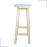 Banco Alto Redondo Banqueta Alta de Madeira Natural 70cm Resistente Cozinha, Barzinho, Lanchonete P - 4