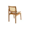Cadeira Megan Madeira Estofada Telinha Moderna Luxo Alta Decoração:Linho Dourado - 4