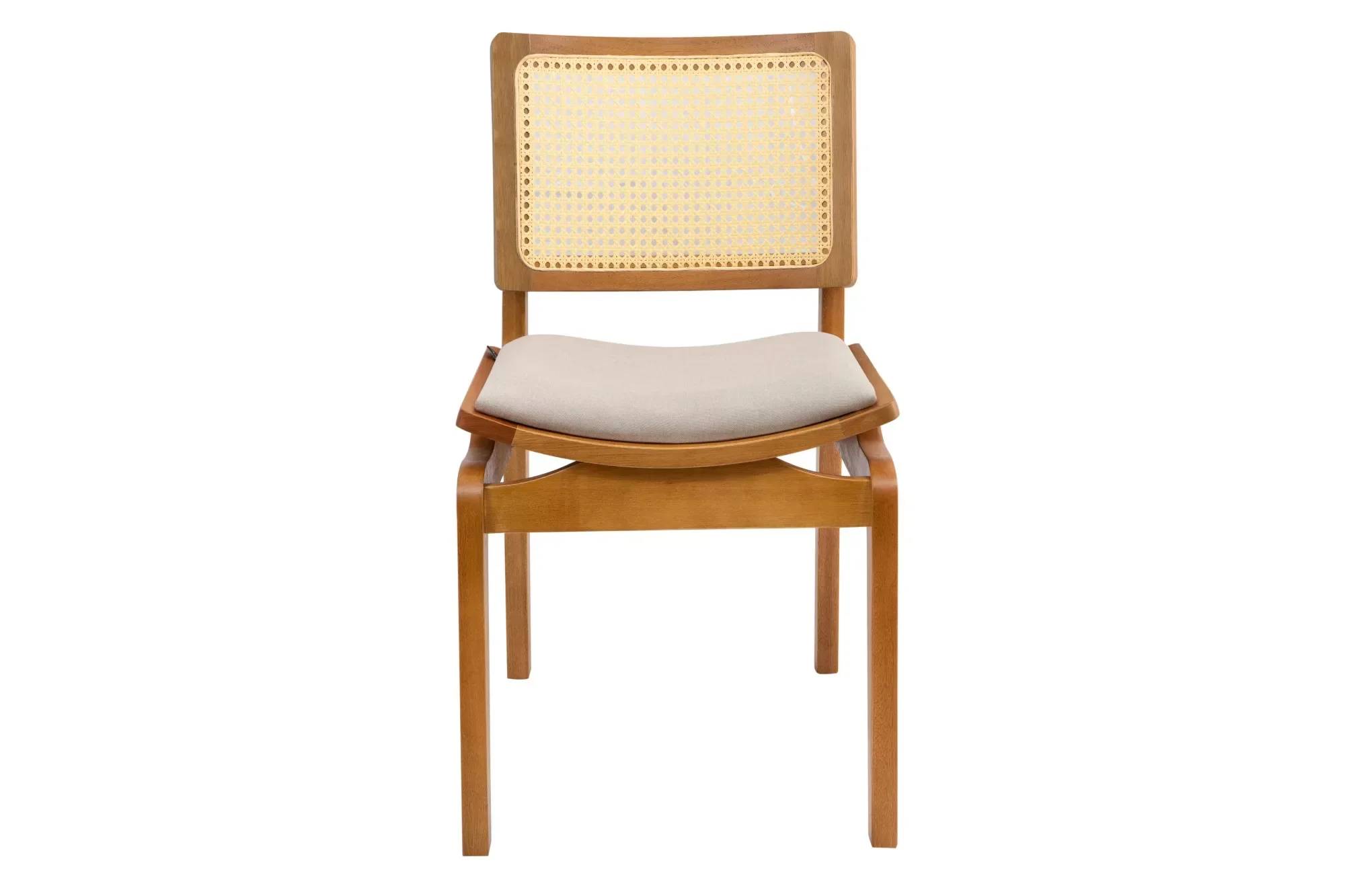 Cadeira Megan Madeira Estofada Telinha Moderna Luxo Alta Decoração:Linho Dourado - 3